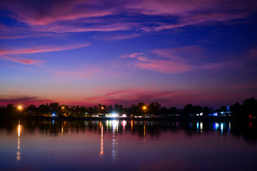 sunset over the river