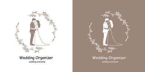 Creative Wedding Organizer Logo with Bouquet Illustration