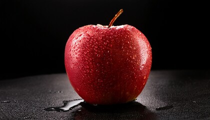 Single Ripe Red Apple With Water Droplets 2