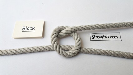 Minimal sketch of a rope tied in a double knot for strength