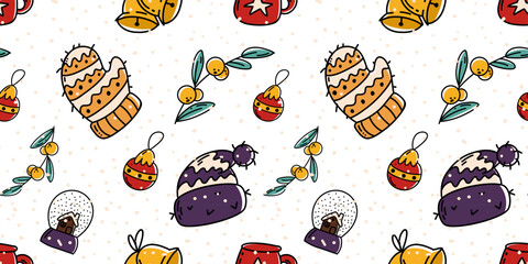 Seamless Christmas sweets pattern for festive wrapping
