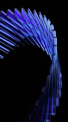 Abstract background design, futuristic glass structure, vertical orientation, 3d render
