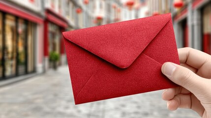 A digital red envelope being sent via mobile payment app