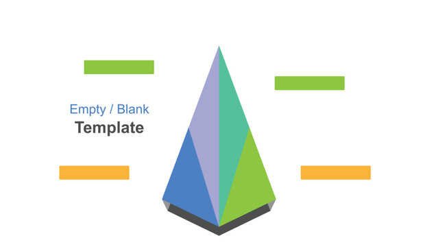 Colorful Pyramid Diagram with Empty Placeholder Boxes for Data Visualization Presentations