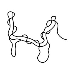 Abstract tree roots line art illustration. Minimalist organic root shape, continuous line drawing for tattoo, nature, modern wall decor design.