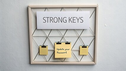 A message reminding to update a password inside a framed board