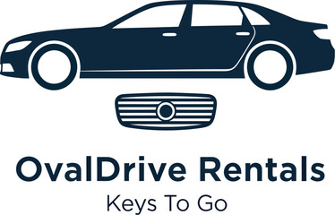 OvalDrive Rentals Keys To Go Car Rental Company Vector llustration 
