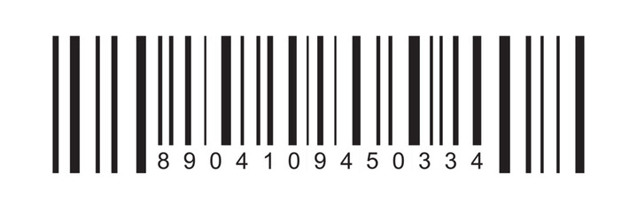 Barcode scan icon. vector bar code with number. Simple fake bar code. Smartphone usage. payment and identification. Scan barcode icon outline collection. Universal code for scanning a product or item.