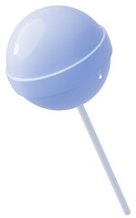 3D素材_ペロペロキャンディー_水色