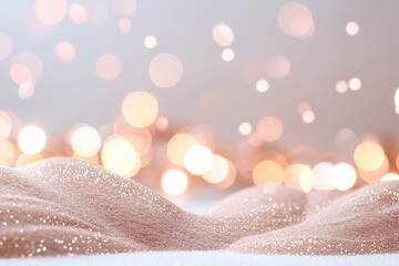 Delicate shimmer mist covers the landscape, blending softly with a wide, dreamy background. The ethereal light creates a peaceful and calming ambiance, enhancing the scene's beauty