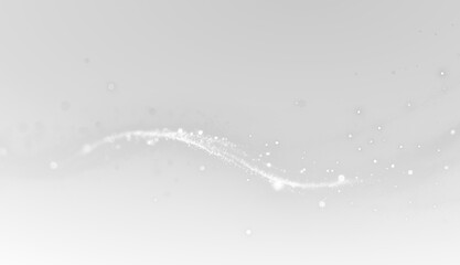 White particle wave with dust effect on transparent background, isolated PNG overlay. White Dust light effect