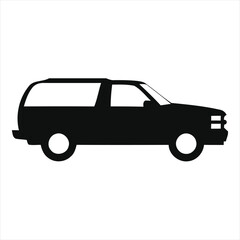 Silhouette of a rugged sport utility vehicle with tinted windows, representing adventure and off-road capability