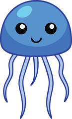 Cute cartoon jellyfish vector illustration scalable eps for marine life designs