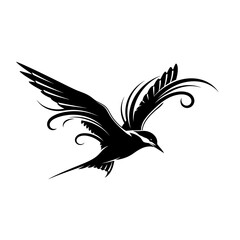 Fototapeta premium Arctic Tern Silhouette Integrated into Swirling Wind Patterns