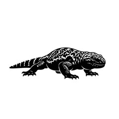 Obraz premium Stout Vector Silhouette of a Gila Monster Crawling Stealthily