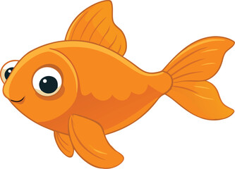 Charming orange goldfish illustration scalable vector graphic for aquatic themes