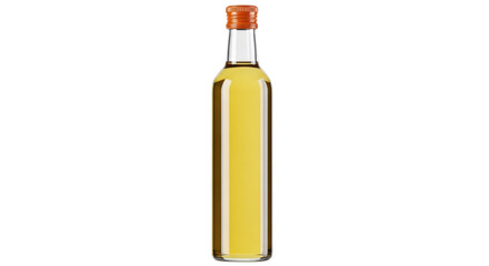 Isolated bottle of golden oil, simple product shot for cooking, or salad dressing use