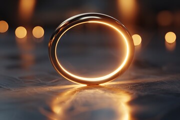 Obraz premium A stunning glow ring creates a border around an empty bright center area, producing an enchanting effect against a dark background. This scene highlights elegance and simplicity