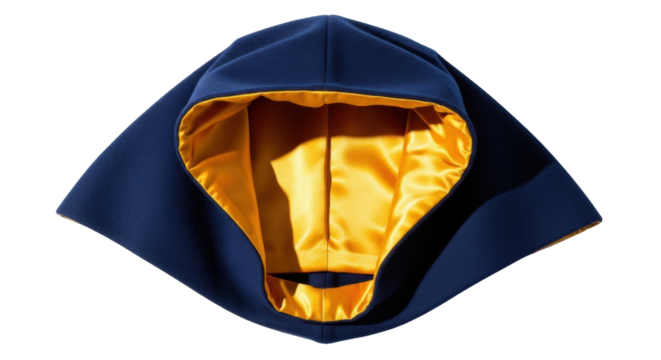 Isolated Graduation Hood with Bright Gold Lining for Academic and Commencement Ceremonies