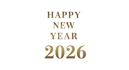 Happy New Year 2026 — Elegant Gold Metallic Text Staircase with Subtle Glow

