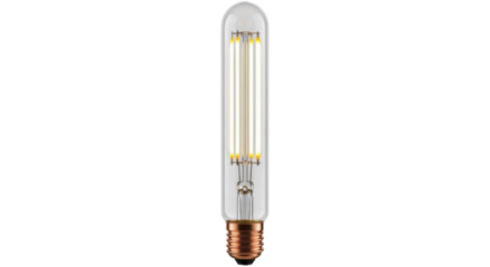Isolated Vintage Edison Lightbulb with Filament Lamp, Bulb Socket, and Amber Illumination