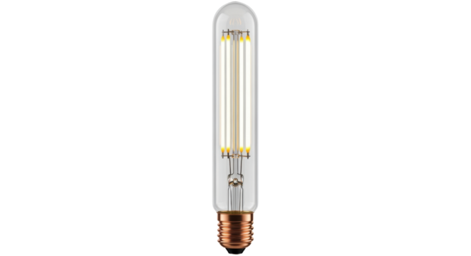 Isolated Vintage Edison Lightbulb with Filament Lamp, Bulb Socket, and Amber Illumination