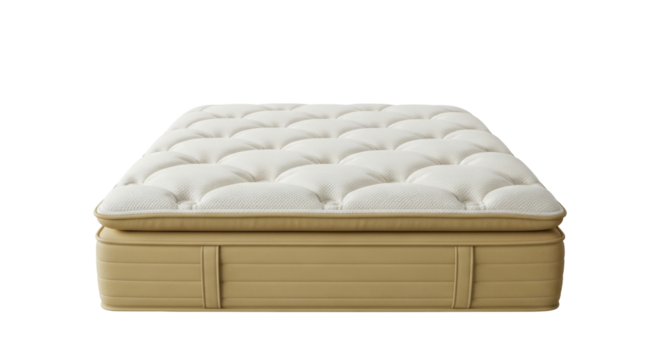 Isolated full mattress with cushioned support, comfort sleep for bed in a hotel or home room