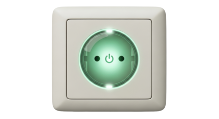 Isolated Smart wall plug socket adapter, digital power switch with glow light indicator