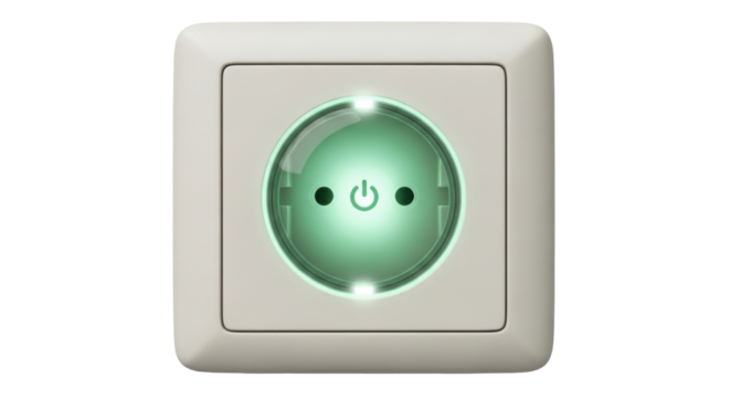 Isolated Smart wall plug socket adapter, digital power switch with glow light indicator