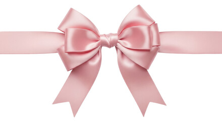 Isolated Pink Ribbon Bow Decoration, Pretty Feminine Gift Present Embellishment and Accessories