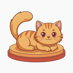 This illustration presents a cute, playful ginger cat character with striking features, making it an ideal choice for pet-themed products and marketing materials.