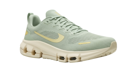 Isolated Light Green Fashion Sneaker for Running or Fitness Training in Studio Lighting