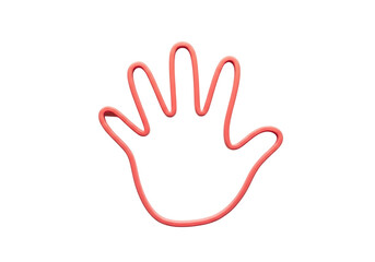 Obraz premium Isolated red outline of hand or print for creative arts and crafts activities indoors