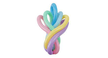 Isolated pastel colored balloon art sculpture, twisted into a creative abstract shape