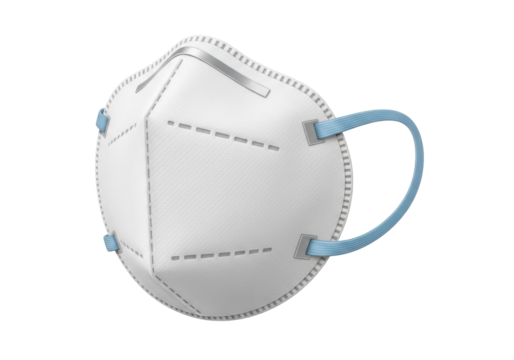 Isolated medical face mask for protection against coronavirus and flu illness spread