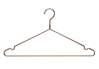 Isolated wire clothing hanger with a standard metal hook for hanging garments up