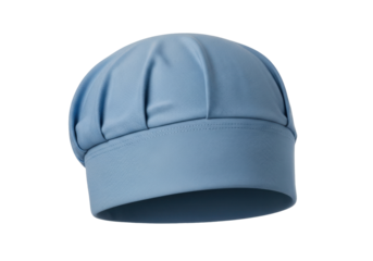 Isolated light blue scrub bouffant surgical cap for healthcare professionals, studio shot