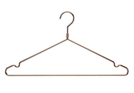 Isolated wire clothing hanger with a standard metal hook for hanging garments up