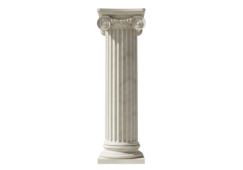 Isolated Ionic column classical architectural detail single element design building marble