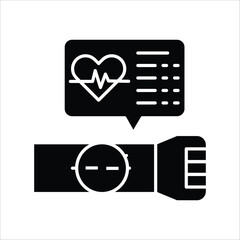 Conceptual smart device icon showing real-time heart rate monitoring and digital health data tracking on a wrist wearable, symbolizing modern wellness technology