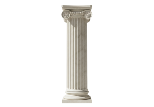 Isolated Ionic column classical architectural detail single element design building marble