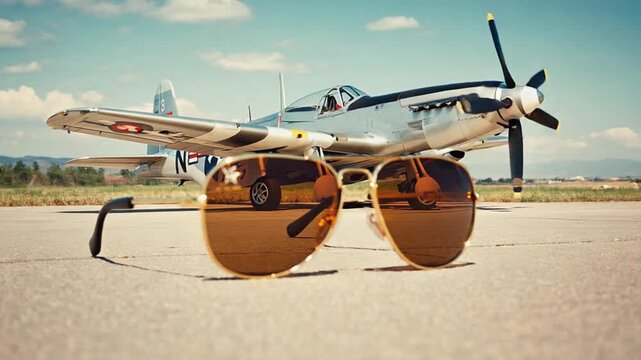 Aviator goggles.	

