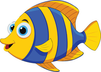 Vibrant cartoon angelfish vector illustration scalable graphic design fish art