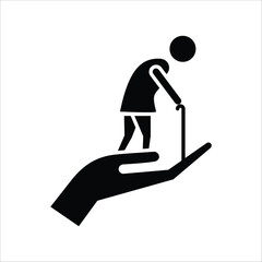 A compassionate illustration depicting a supportive hand gently uplifting an elderly individual, symbolizing care, assistance, and community support for seniors in need