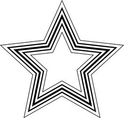 Line Stripped Star Shape Sign