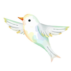 Watercolor white dove, bird, light background, soft pastel colors, International Day of Peace, hand painted style, clean and minimalist. Vector