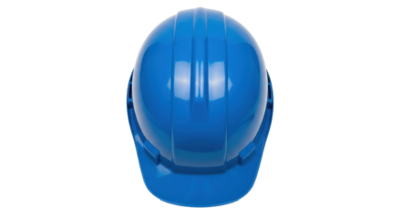 Isolated, blue hardhat used as safety headgear for construction or industrial work equipment