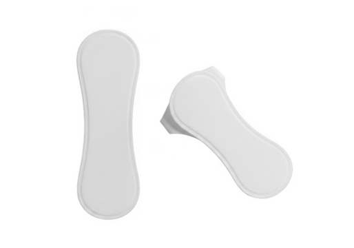 Two white bone shaped objects isolated on transparent background