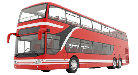 Isolated Red Double-Decker Bus, modern style, ready for commercial use on a travel adventure
