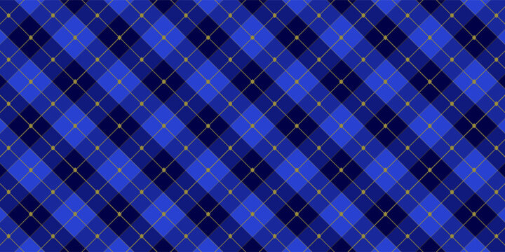 Dark Green Argyle Vector Pattern. Christmas Background. Golf Textile Print. Emerald Diamonds with Gold Accent Lines. Seamless Pattern Tile.